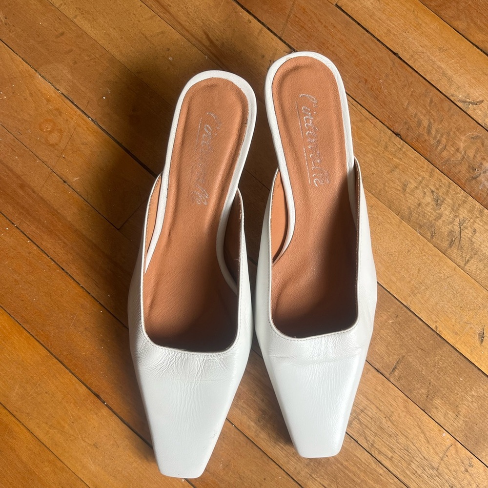 L'INTERVALLE Cream Square-Toe Heels - Picture 2 of 5